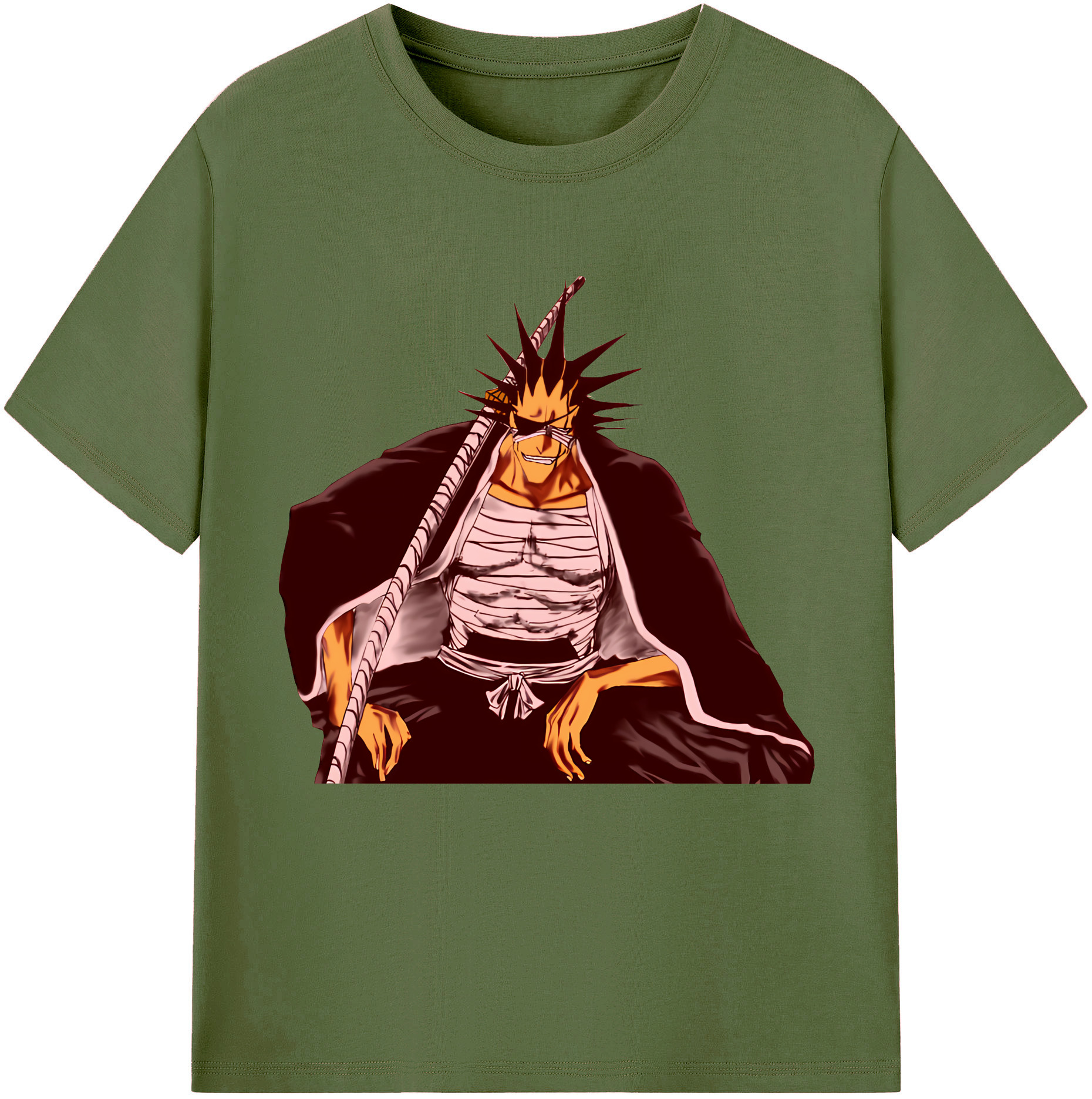 （画像用） ブリーチ ざらき けんぱち BLEACH Zaraki Kenpachi 綿100％半袖Tシャツ（フロントプリント）